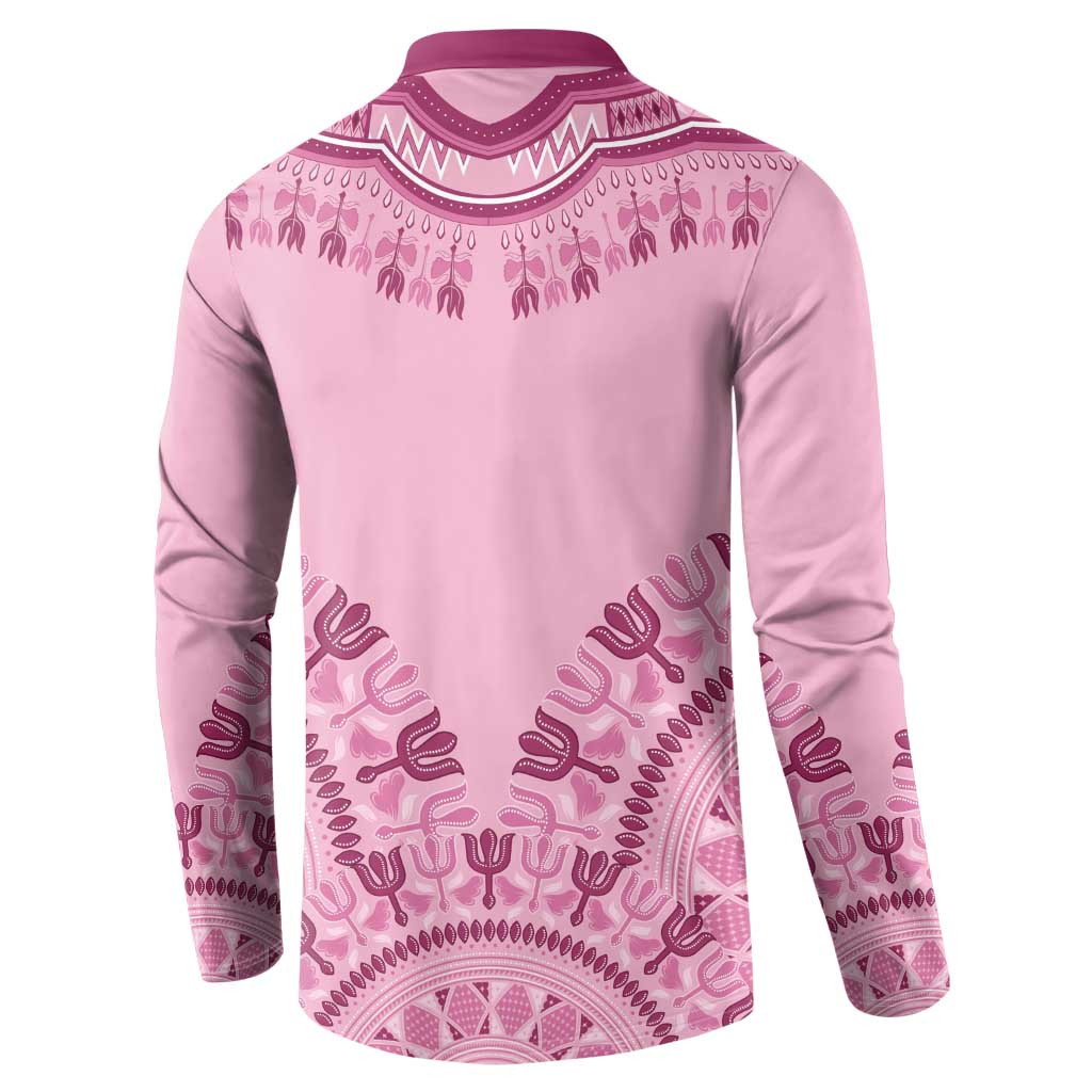 Dashiki Glamorous Pink Button Sweatshirt Breast Cancer Awareness - Wonder Print Shop