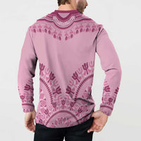 Dashiki Glamorous Pink Button Sweatshirt Breast Cancer Awareness - Wonder Print Shop