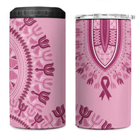 Dashiki Glamorous Pink 4 in 1 Can Cooler Tumbler Breast Cancer Awareness - Wonder Print Shop