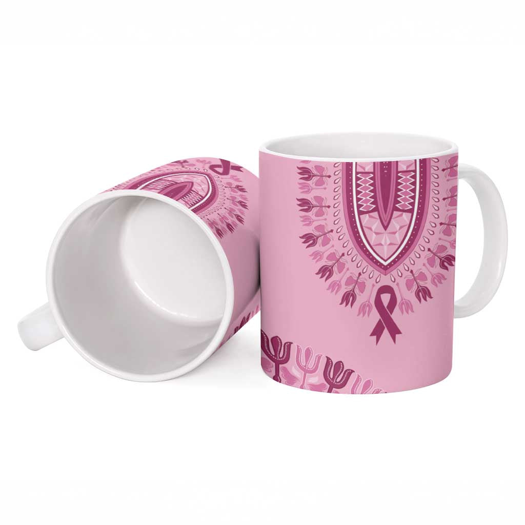 Dashiki Glamorous Pink Ceramic Mug Breast Cancer Awareness - Wonder Print Shop