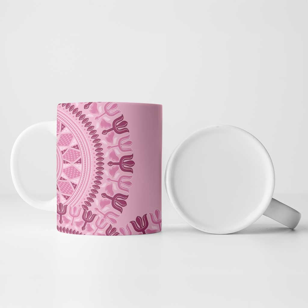 Dashiki Glamorous Pink Ceramic Mug Breast Cancer Awareness - Wonder Print Shop