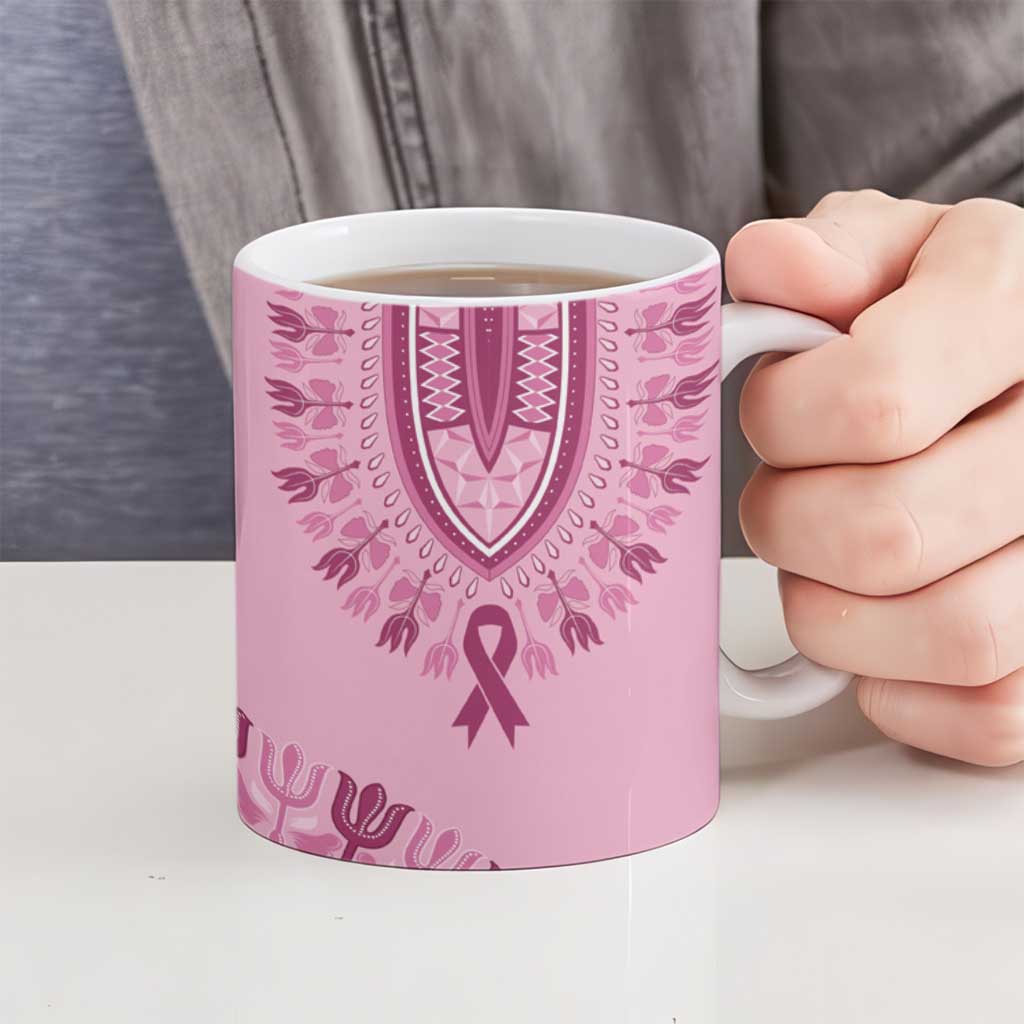 Dashiki Glamorous Pink Ceramic Mug Breast Cancer Awareness - Wonder Print Shop