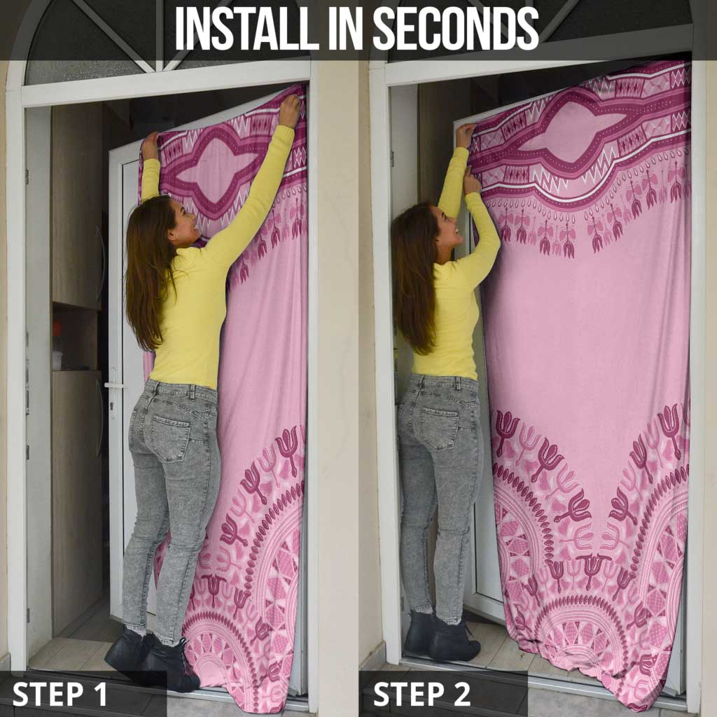 Dashiki Glamorous Pink Door Cover Breast Cancer Awareness - Wonder Print Shop