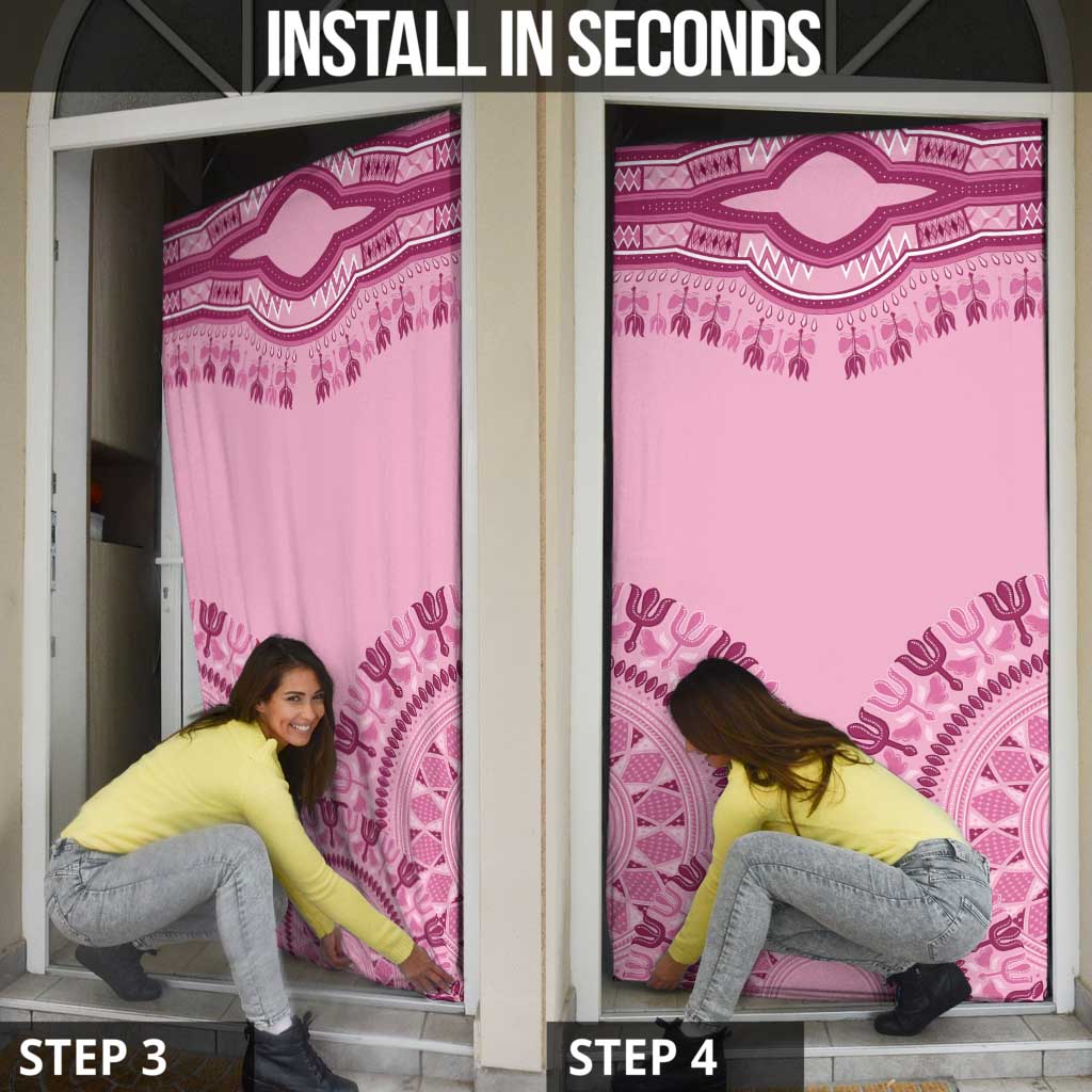 Dashiki Glamorous Pink Door Cover Breast Cancer Awareness - Wonder Print Shop