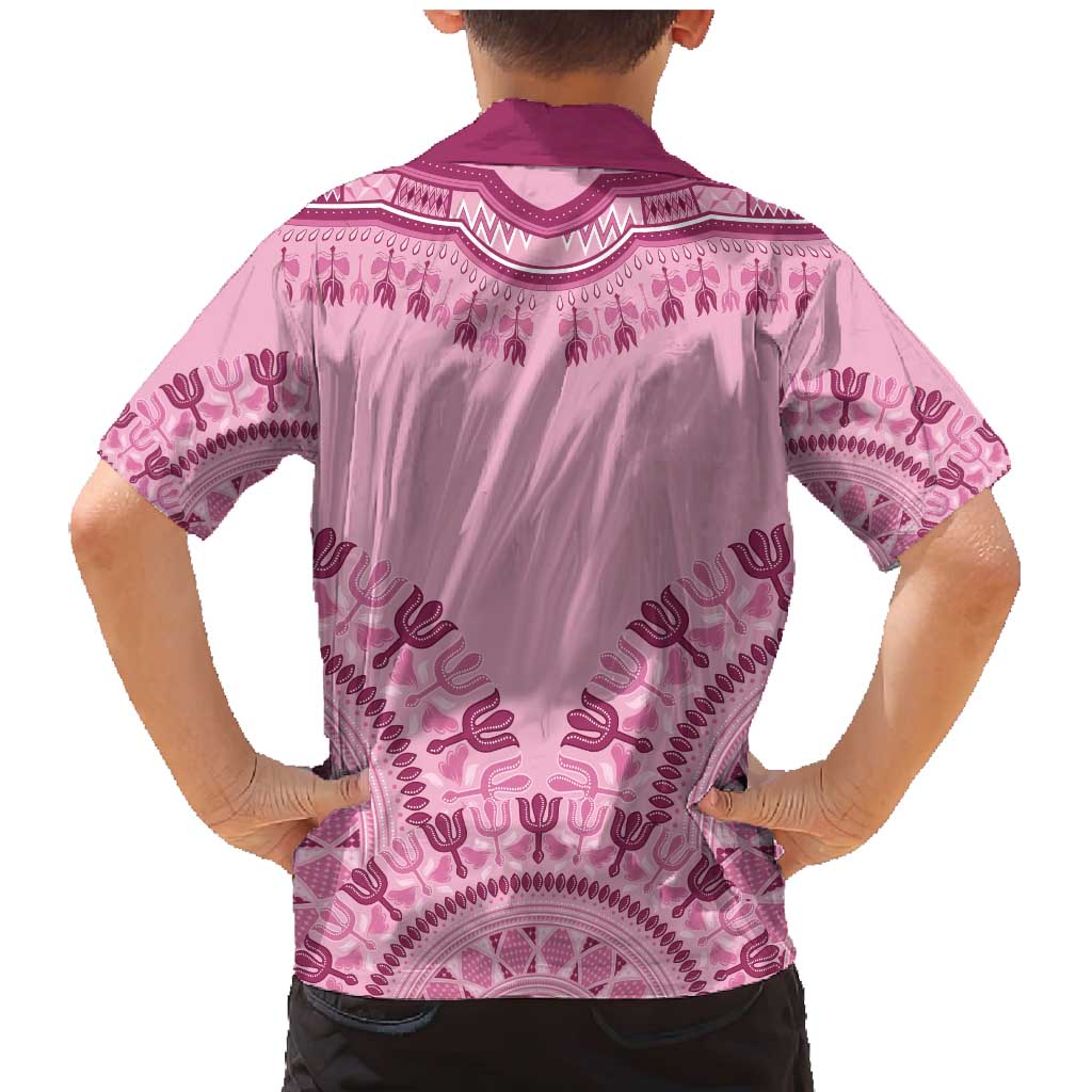 Dashiki Glamorous Pink Family Matching Mermaid Dress and Hawaiian Shirt Breast Cancer Awareness - Wonder Print Shop