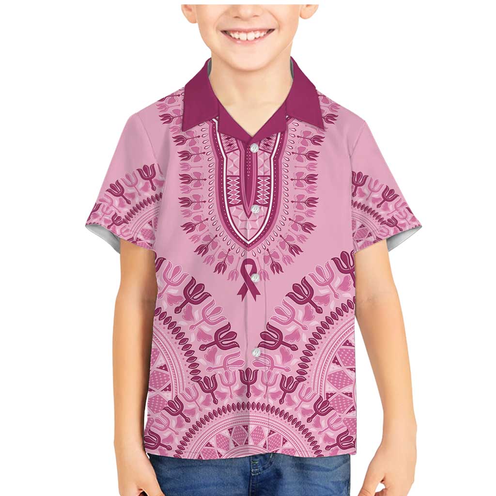 Dashiki Glamorous Pink Family Matching Mermaid Dress and Hawaiian Shirt Breast Cancer Awareness - Wonder Print Shop