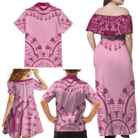 Dashiki Glamorous Pink Family Matching Off Shoulder Maxi Dress and Hawaiian Shirt Breast Cancer Awareness - Wonder Print Shop