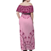 Dashiki Glamorous Pink Family Matching Off Shoulder Maxi Dress and Hawaiian Shirt Breast Cancer Awareness - Wonder Print Shop