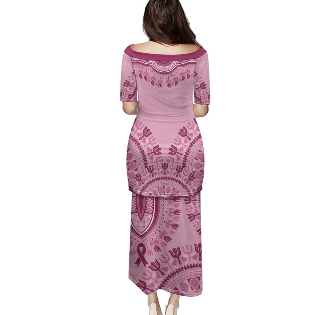Dashiki Glamorous Pink Family Matching Puletasi and Hawaiian Shirt Breast Cancer Awareness - Wonder Print Shop