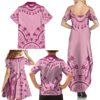 Dashiki Glamorous Pink Family Matching Summer Maxi Dress and Hawaiian Shirt Breast Cancer Awareness - Wonder Print Shop