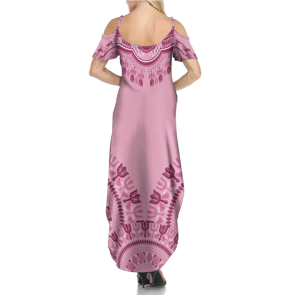 Dashiki Glamorous Pink Family Matching Summer Maxi Dress and Hawaiian Shirt Breast Cancer Awareness - Wonder Print Shop