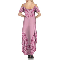 Dashiki Glamorous Pink Family Matching Summer Maxi Dress and Hawaiian Shirt Breast Cancer Awareness - Wonder Print Shop
