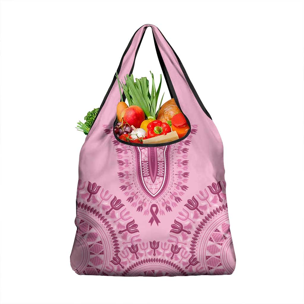 Dashiki Glamorous Pink Grocery Bag Breast Cancer Awareness - Wonder Print Shop