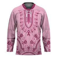 Dashiki Glamorous Pink Hockey Jersey Breast Cancer Awareness - Wonder Print Shop