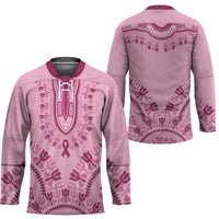 Dashiki Glamorous Pink Hockey Jersey Breast Cancer Awareness - Wonder Print Shop