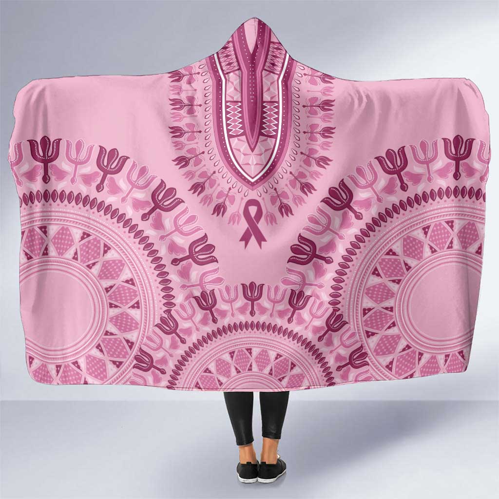 Dashiki Glamorous Pink Hooded Blanket Breast Cancer Awareness - Wonder Print Shop