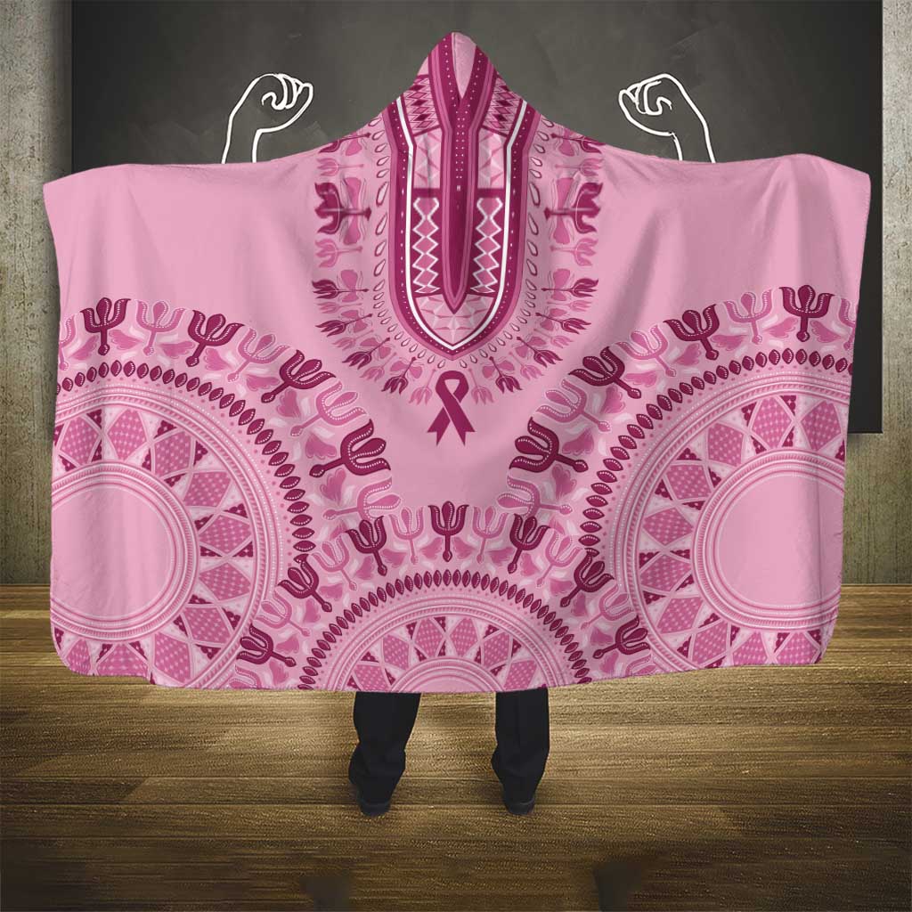 Dashiki Glamorous Pink Hooded Blanket Breast Cancer Awareness - Wonder Print Shop