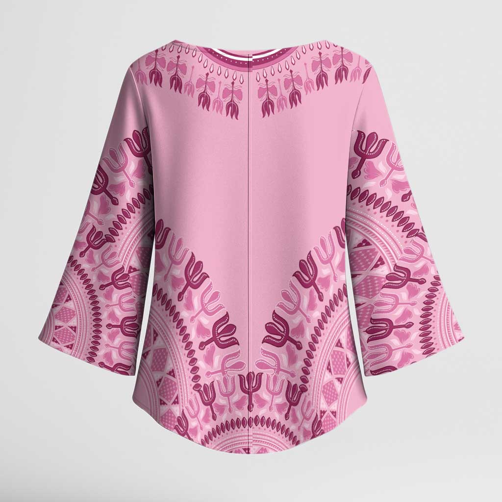 Dashiki Glamorous Pink Kimono Sleeve Blouse Breast Cancer Awareness - Wonder Print Shop