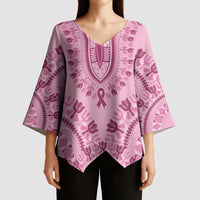 Dashiki Glamorous Pink Kimono Sleeve Blouse Breast Cancer Awareness - Wonder Print Shop