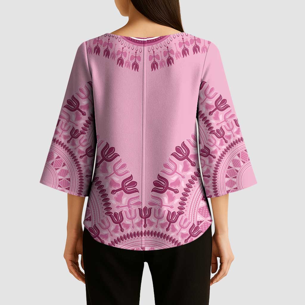 Dashiki Glamorous Pink Kimono Sleeve Blouse Breast Cancer Awareness - Wonder Print Shop