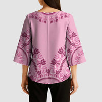 Dashiki Glamorous Pink Kimono Sleeve Blouse Breast Cancer Awareness - Wonder Print Shop