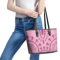 Dashiki Glamorous Pink Leather Tote Bag Breast Cancer Awareness - Wonder Print Shop