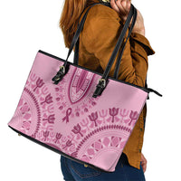 Dashiki Glamorous Pink Leather Tote Bag Breast Cancer Awareness - Wonder Print Shop