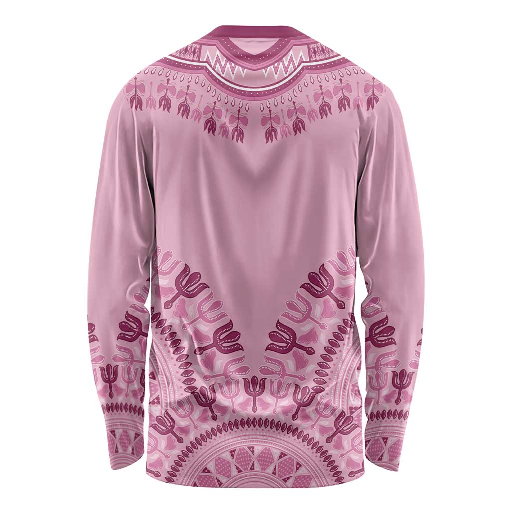 Dashiki Glamorous Pink Long Sleeve Shirt Breast Cancer Awareness - Wonder Print Shop
