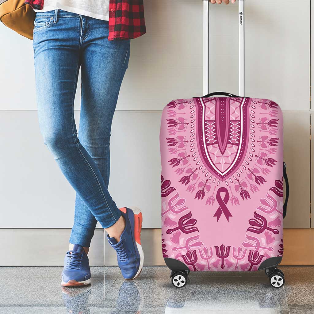 Dashiki Glamorous Pink Luggage Cover Breast Cancer Awareness - Wonder Print Shop