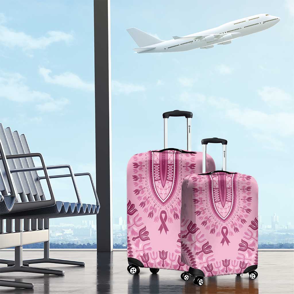Dashiki Glamorous Pink Luggage Cover Breast Cancer Awareness - Wonder Print Shop