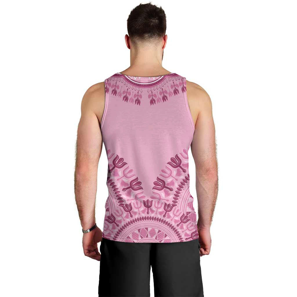 Dashiki Glamorous Pink Men Tank Top Breast Cancer Awareness - Wonder Print Shop