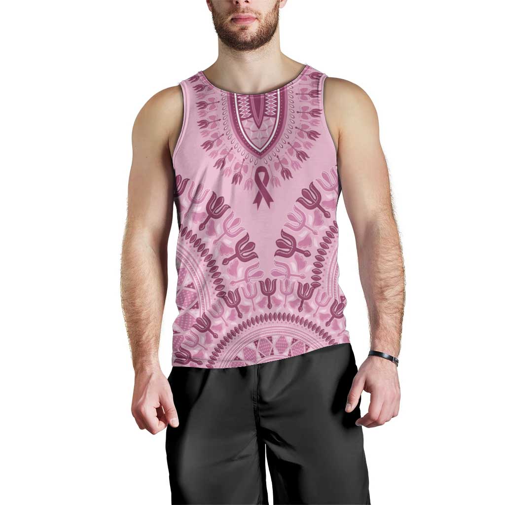 Dashiki Glamorous Pink Men Tank Top Breast Cancer Awareness - Wonder Print Shop