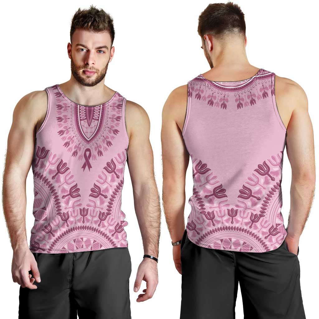 Dashiki Glamorous Pink Men Tank Top Breast Cancer Awareness - Wonder Print Shop