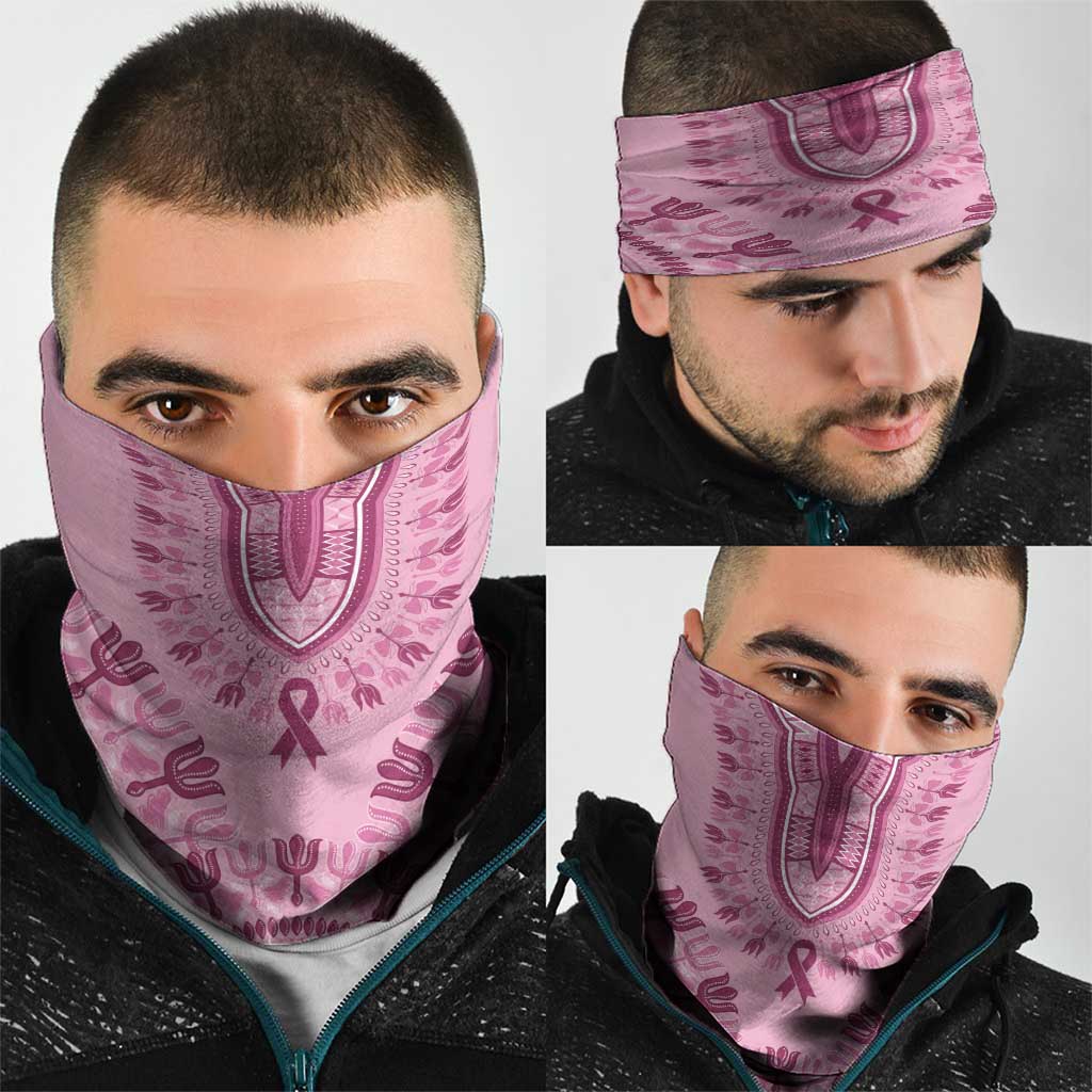 Dashiki Glamorous Pink Neck Gaiter Breast Cancer Awareness - Wonder Print Shop
