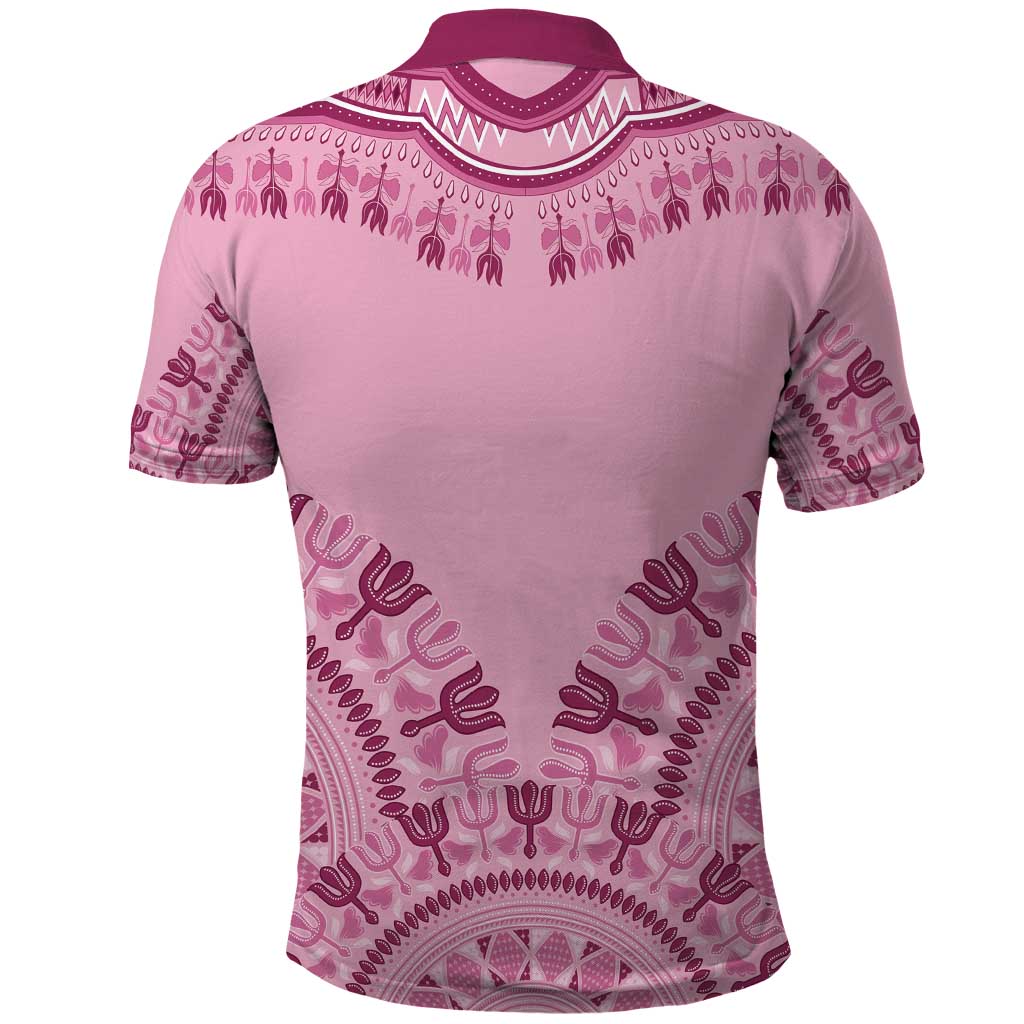 Dashiki Glamorous Pink Polo Shirt Breast Cancer Awareness - Wonder Print Shop
