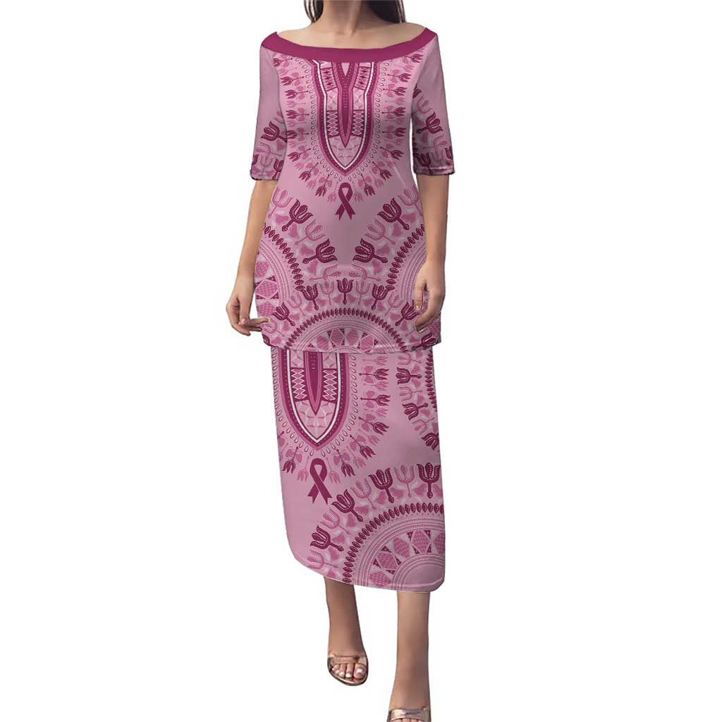 Dashiki Glamorous Pink Puletasi Breast Cancer Awareness - Wonder Print Shop
