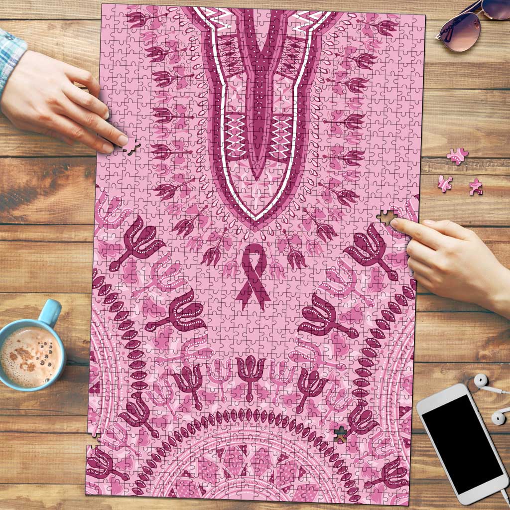 Dashiki Glamorous Pink Puzzle Breast Cancer Awareness - Wonder Print Shop