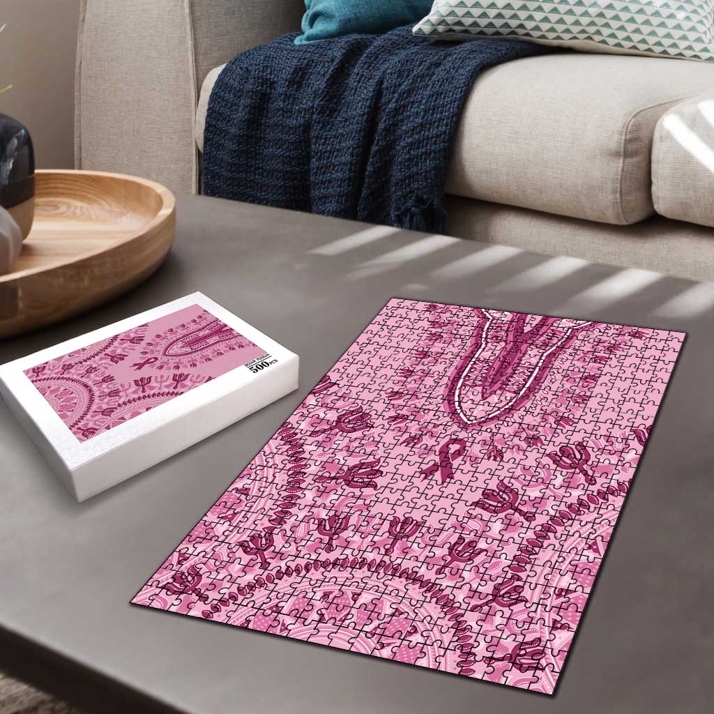 Dashiki Glamorous Pink Puzzle Breast Cancer Awareness - Wonder Print Shop