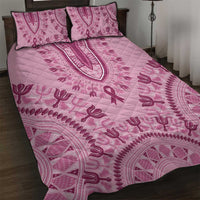 Dashiki Glamorous Pink Quilt Bed Set Breast Cancer Awareness - Wonder Print Shop