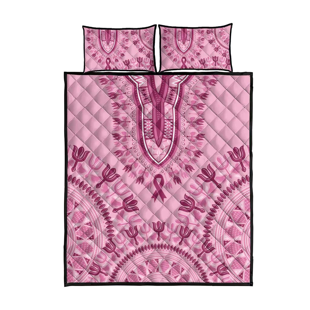 Dashiki Glamorous Pink Quilt Bed Set Breast Cancer Awareness - Wonder Print Shop
