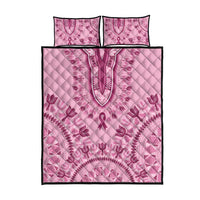 Dashiki Glamorous Pink Quilt Bed Set Breast Cancer Awareness - Wonder Print Shop