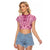 Dashiki Glamorous Pink Raglan Cropped T Shirt Breast Cancer Awareness - Wonder Print Shop