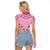 Dashiki Glamorous Pink Raglan Cropped T Shirt Breast Cancer Awareness - Wonder Print Shop