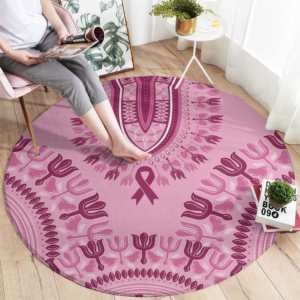 Dashiki Glamorous Pink Round Carpet Breast Cancer Awareness - Wonder Print Shop