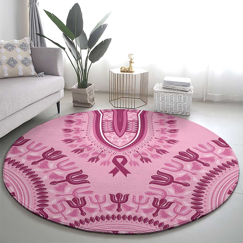 Dashiki Glamorous Pink Round Carpet Breast Cancer Awareness - Wonder Print Shop