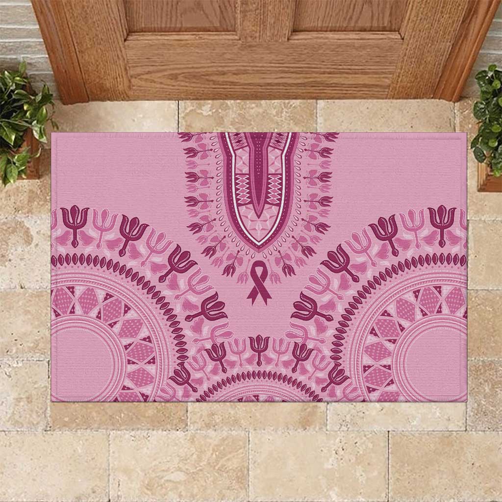 Dashiki Glamorous Pink Rubber Doormat Breast Cancer Awareness - Wonder Print Shop