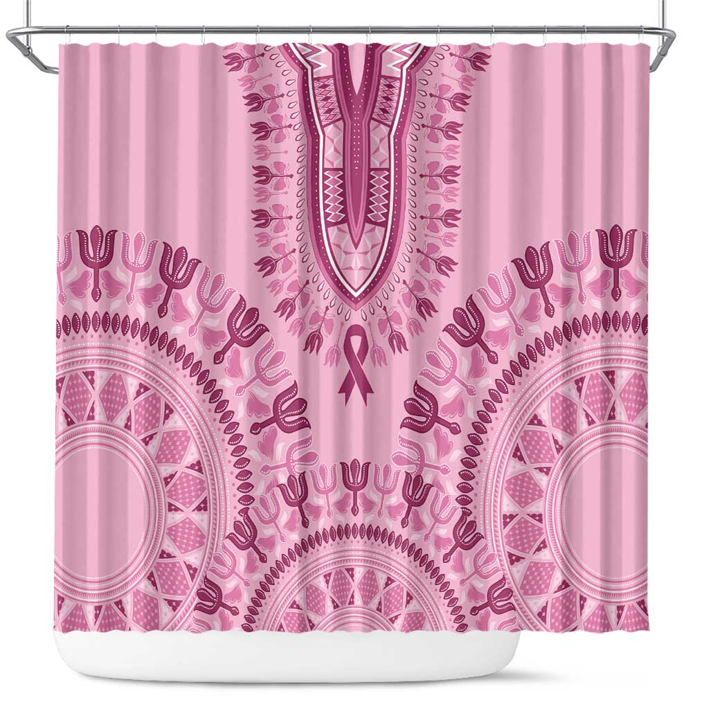 Dashiki Glamorous Pink Shower Curtain Breast Cancer Awareness - Wonder Print Shop