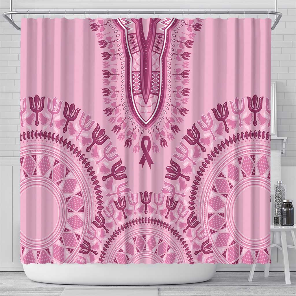 Dashiki Glamorous Pink Shower Curtain Breast Cancer Awareness - Wonder Print Shop