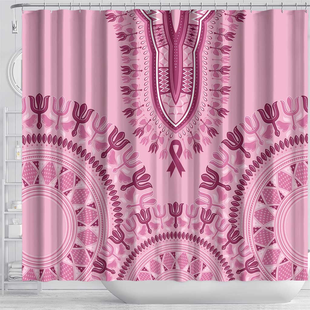 Dashiki Glamorous Pink Shower Curtain Breast Cancer Awareness - Wonder Print Shop