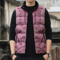 Dashiki Glamorous Pink Sleeveless Puffer Jacket Breast Cancer Awareness - Wonder Print Shop